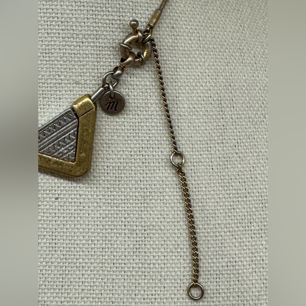 ✨ Madewell Geometric Triangle Mixed Metal Necklace – 16” w/ 3” Extender - Picture 4 of 5